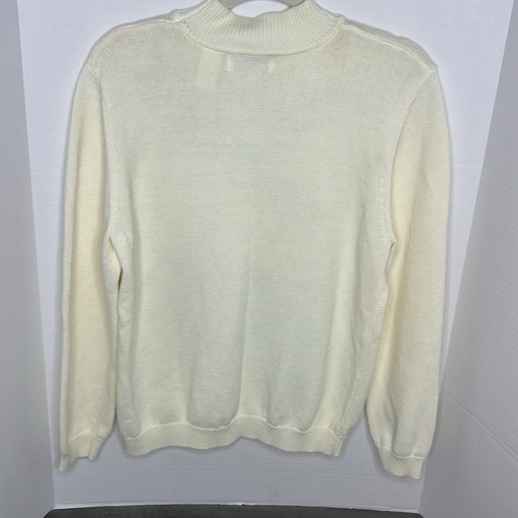 Alfred Dunner Floral Embroidered Embellished Mock Neck Sweater Sz Small - Picture 5 of 5